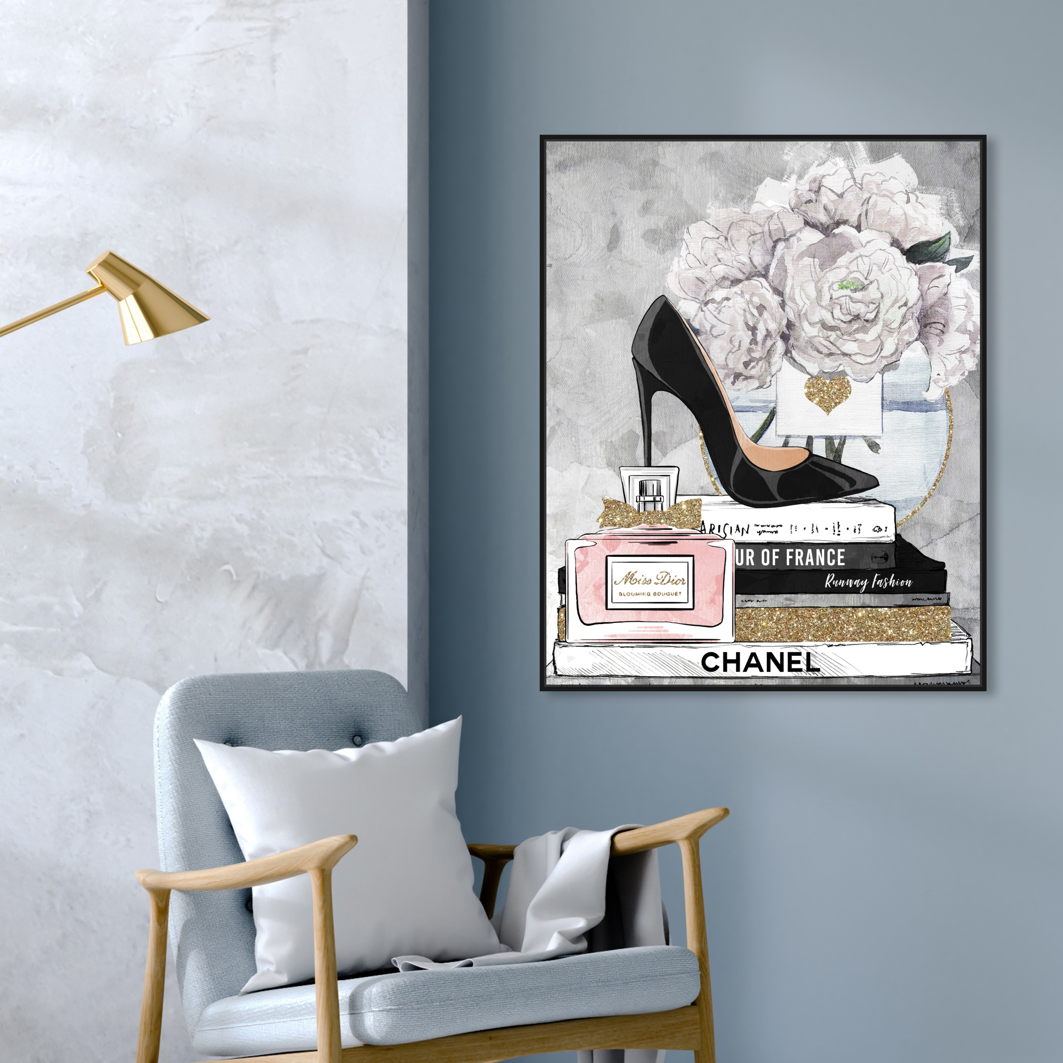 Shop Oliver Gal Blooming Books From Paris Fashion And Glam Wall Art Framed Canvas Print Books Black White Overstock 31794974
