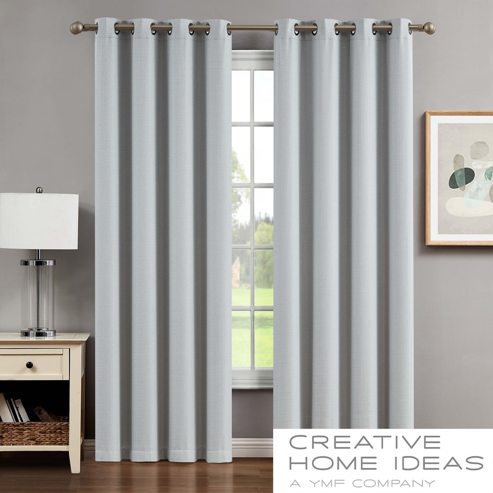 Creative Home Ideas Chyna Blackout Window Curtain, Room Darkening, Thermal Insulated, Grommets, Set of 2 Panels with 2 Tiebacks