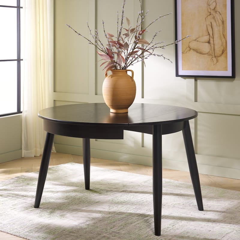 SAFAVIEH Home Malakai Folding Round Dining Table - 47"W x 47"D x 29"H - Black
