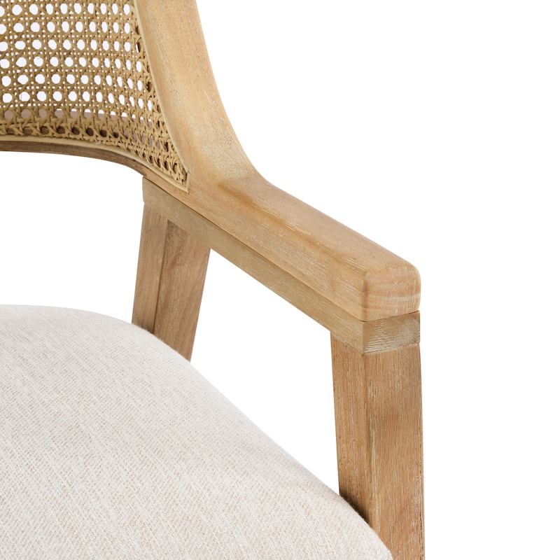 Christopher Knight Home - Mid-Century Extendable Dining Table Set with Upholstered Cane Back Dining Chairs