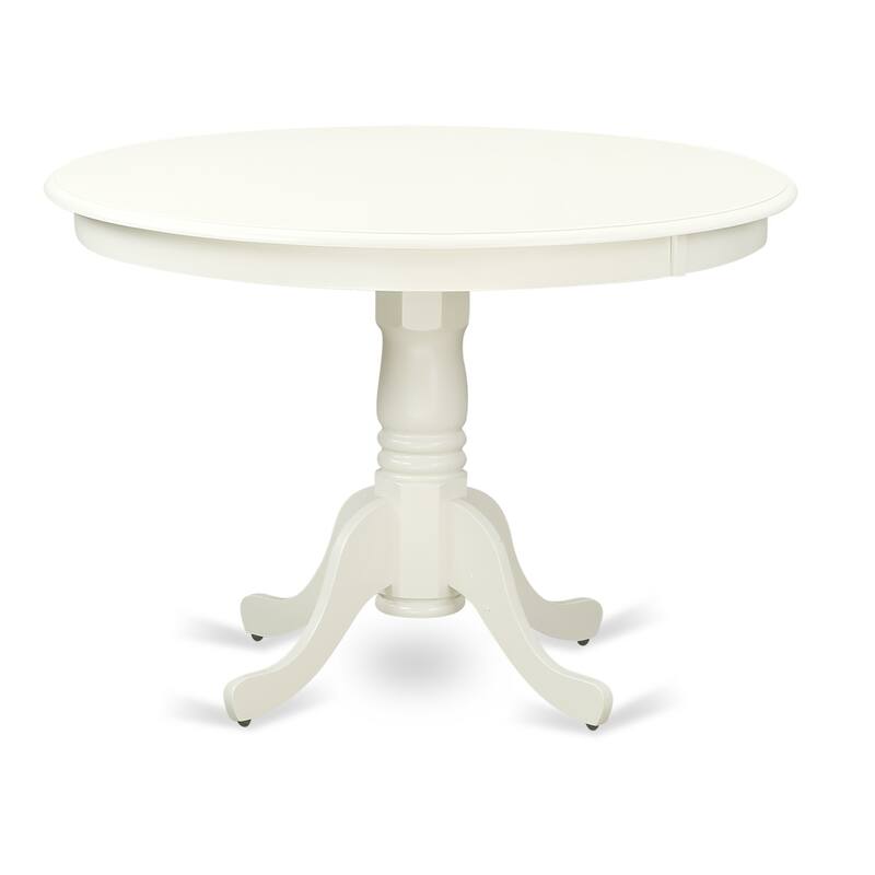 HomeStock 5-Piece Linen White Finish Solid Wood Top Dining table with 4 Chairs with Lattice Back