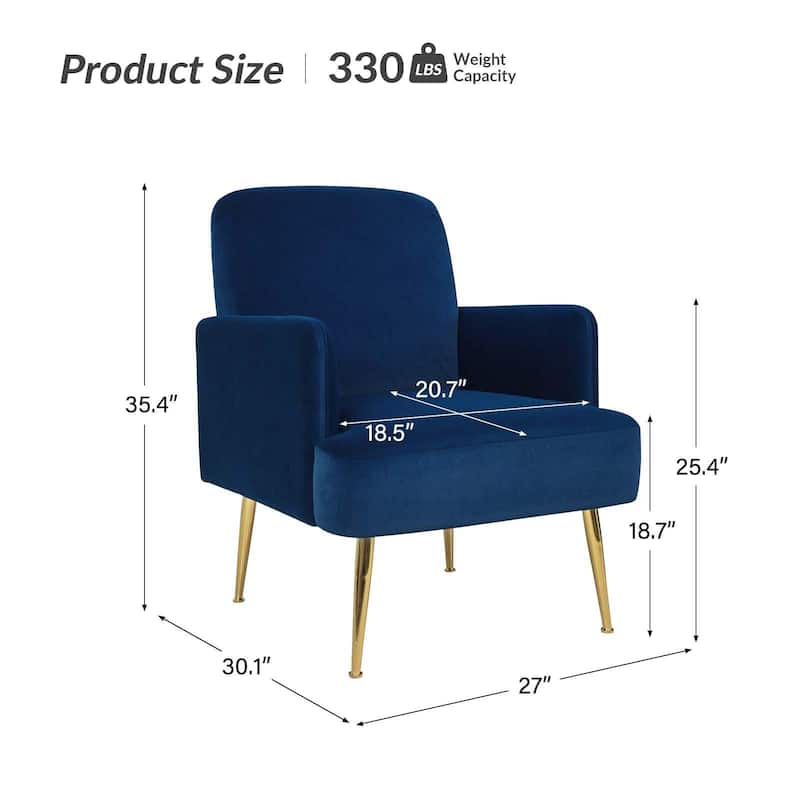 Ferrera Comfy Accent Armchair with Recessed Arms Set of 2