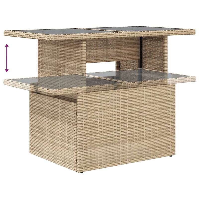 vidaXL Patio Sofa Set with Cushions Outdoor Furniture 5 Piece Poly Rattan - 21.7 x 39.4 x 28.7