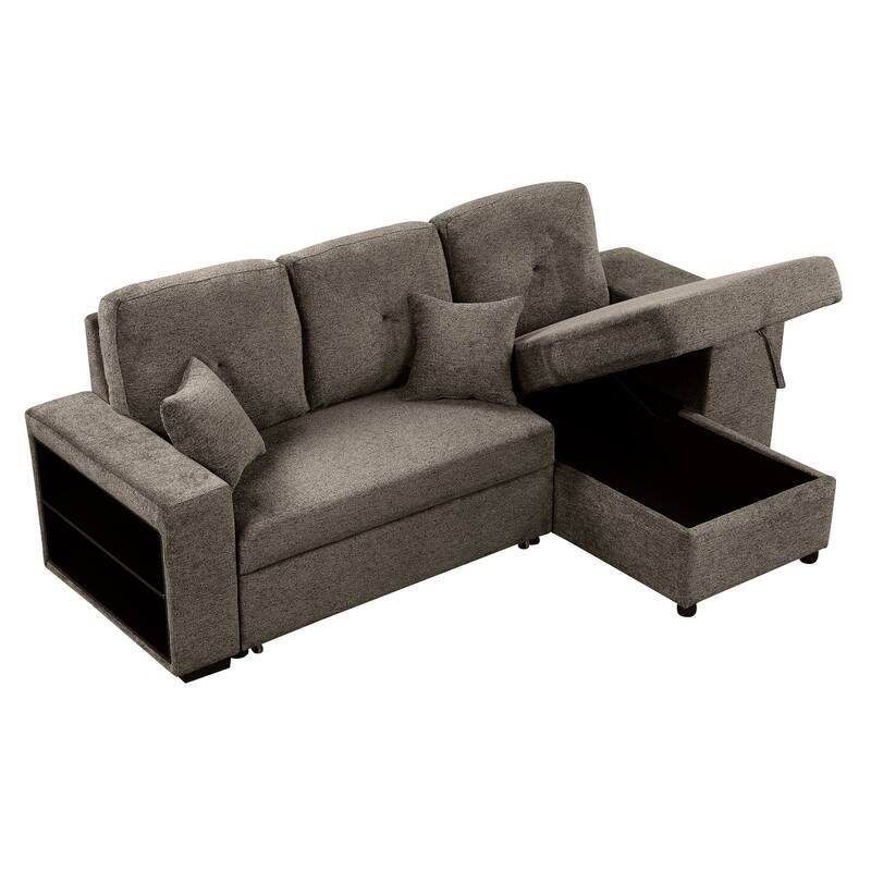 95" Reversible 3-Seater Sleeper Sofa with Storage Chaise