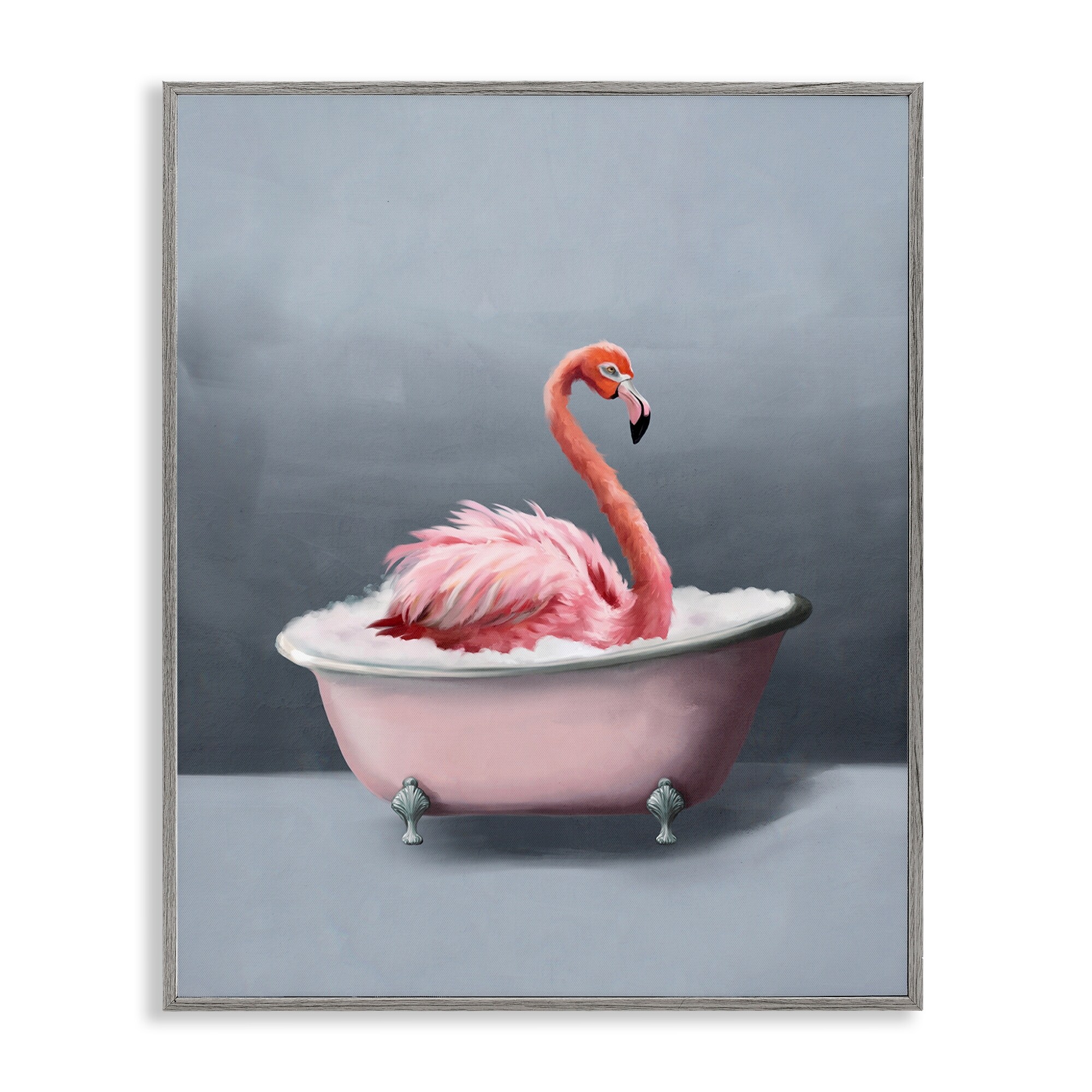 Stupell Flamingo in Bathtub Framed Giclee Art Design By Svetlana Aleynikova