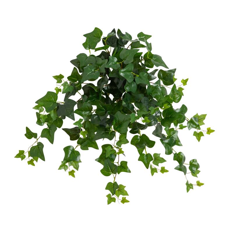 24-in UV Resistant Artificial Puff Ivy Hanging Plant - Set of 3
