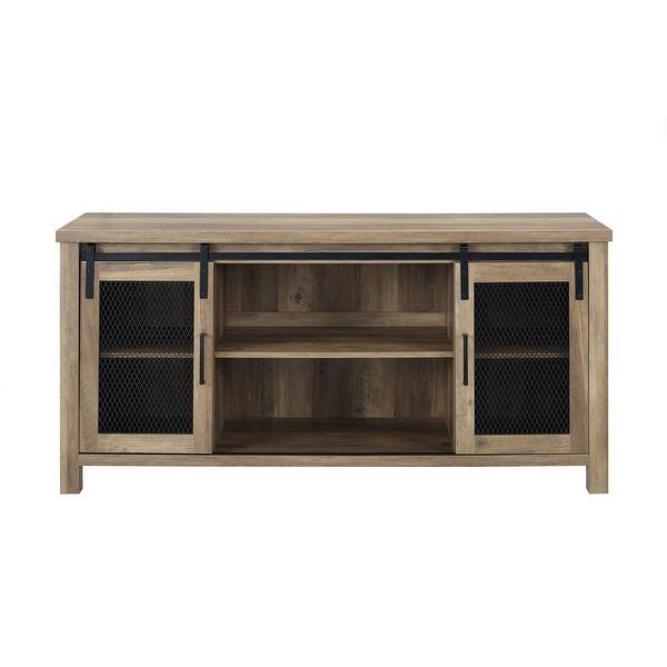 Shop Offex 58 Industrial Sliding Barn Door Wood Tv Stand Rustic