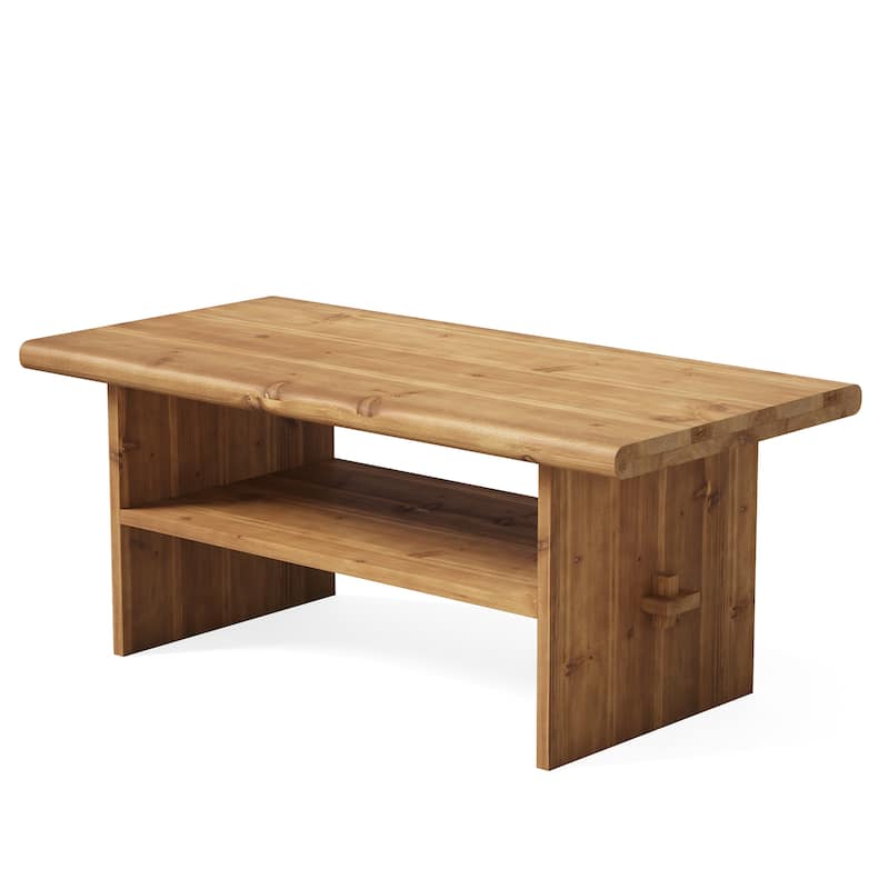 Industrial Solid Wood Rectangle Coffee Table for Living Room