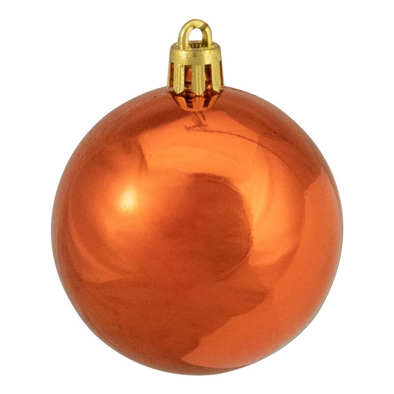 24ct Burnt Orange Shatterproof 4-Finish Christmas Ball Ornaments 2.5"
