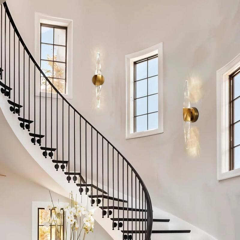 KAYLA 20.8" Black Crystal Wall Sconce