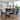 WYNDENHALL Haley Contemporary III 7 Pc Dining Set with 6 Upholstered Dining Chairs in Slate Grey and 72 inch Wide Table