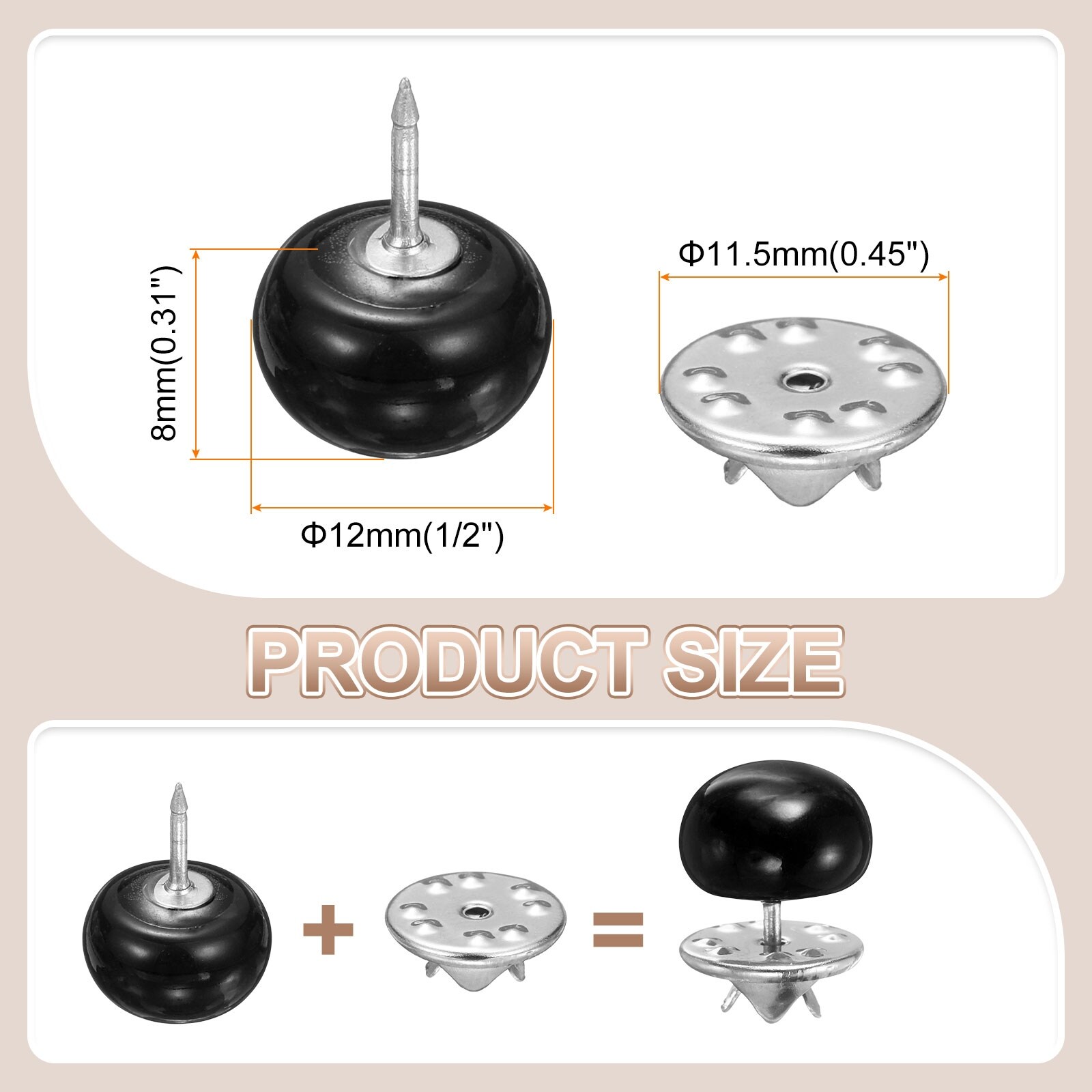 No Sew Pearl Buttons Cover Up Pins Removable Reusable Craft Button for Shirt Dress Crafts Clothes Decoration - 12mm