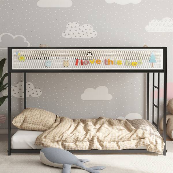 slide 2 of 11, Twin Twin Bunk Bed with Stable Ladder
