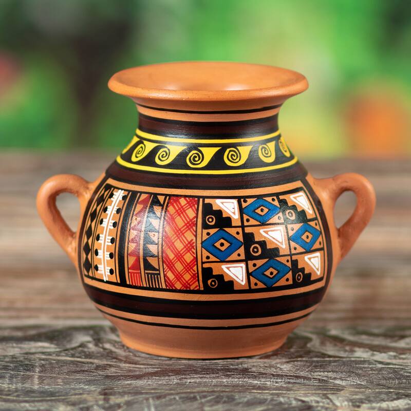 Novica Handmade Inca Majesty Ceramic Decorative Vase