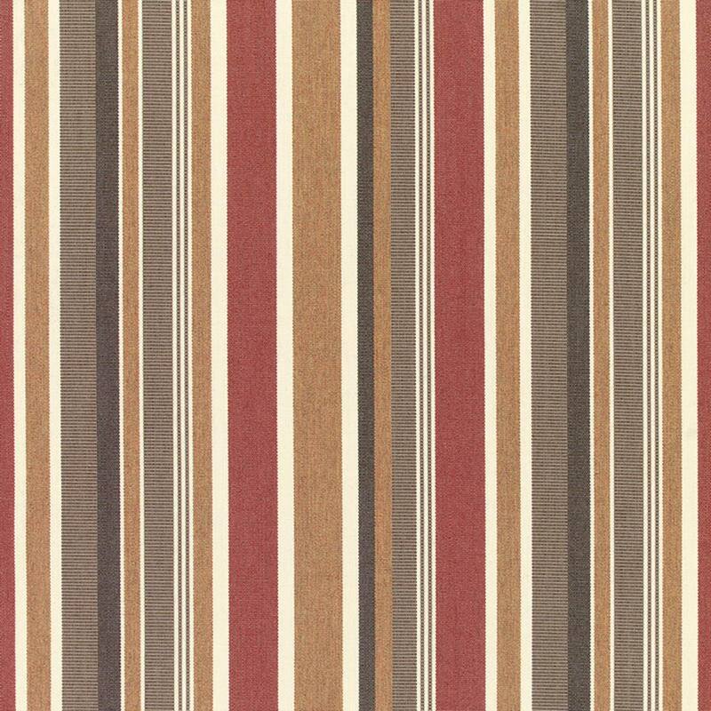 Sunbrella® Stripe Fabric 1-Piece Indoor/Outdoor Bench Cushion, 48"W x 18"L, Brannon Redwood - 48"W x 18"L