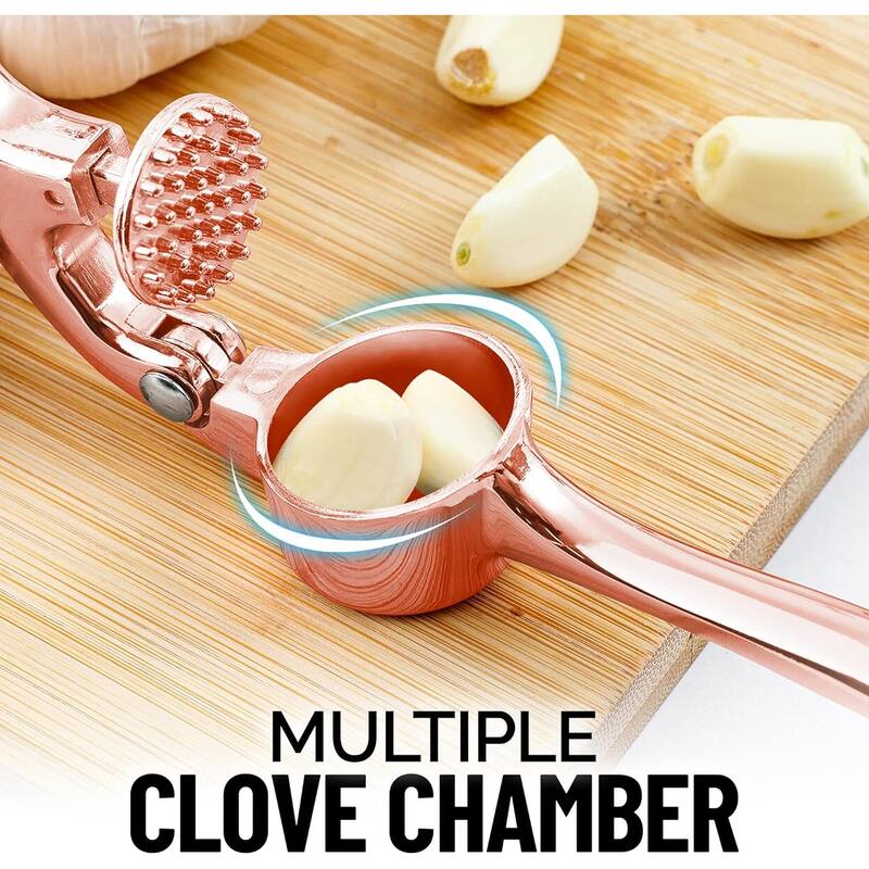 Zulay Kitchen Garlic Press with Ergonomic Soft Easy Squeeze Handle