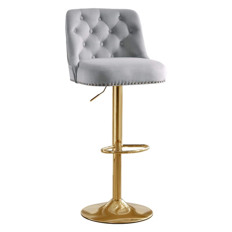 HOMYKA 360 Degrees Swivel Velvet Bar Chair With Adjustable Height Set of 6