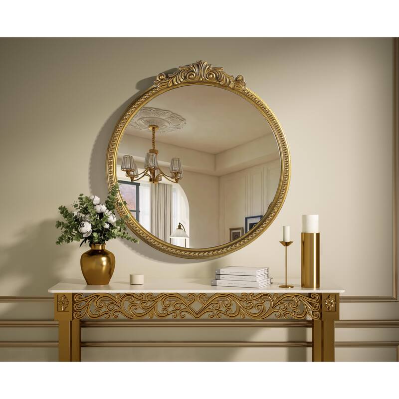 Isabeau Vintage Round Resin Mirror