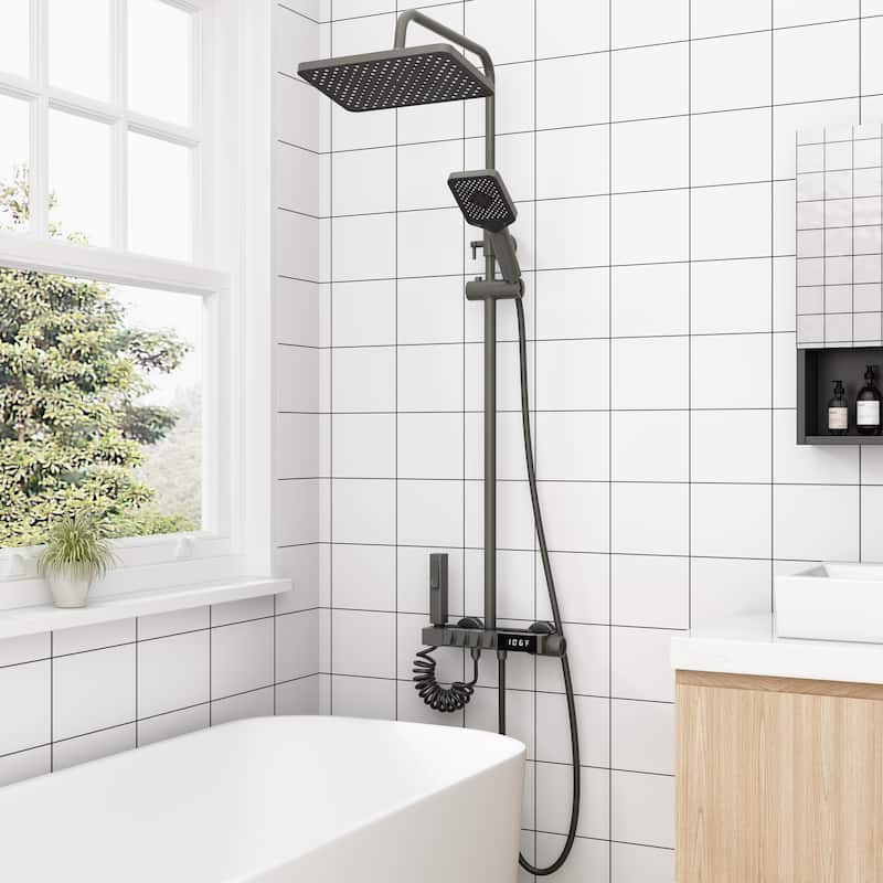 46.7"H Elegant Shower Upgrade Concealed Spout Independent Control