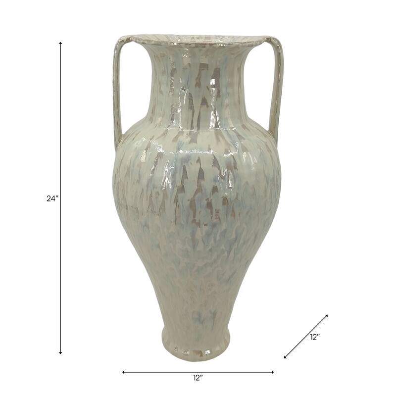 Stoneware Decorative Vase with Sculptural Twisted Design Home Decor