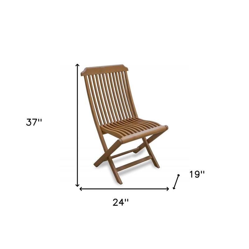 24" Brown Solid Wood Indoor Outdoor Deck Chair