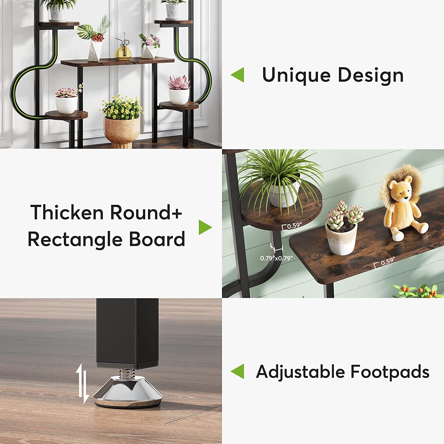 8-tier Metal Plant Stand, Large Tall Plant Shelf for Potted Plants
