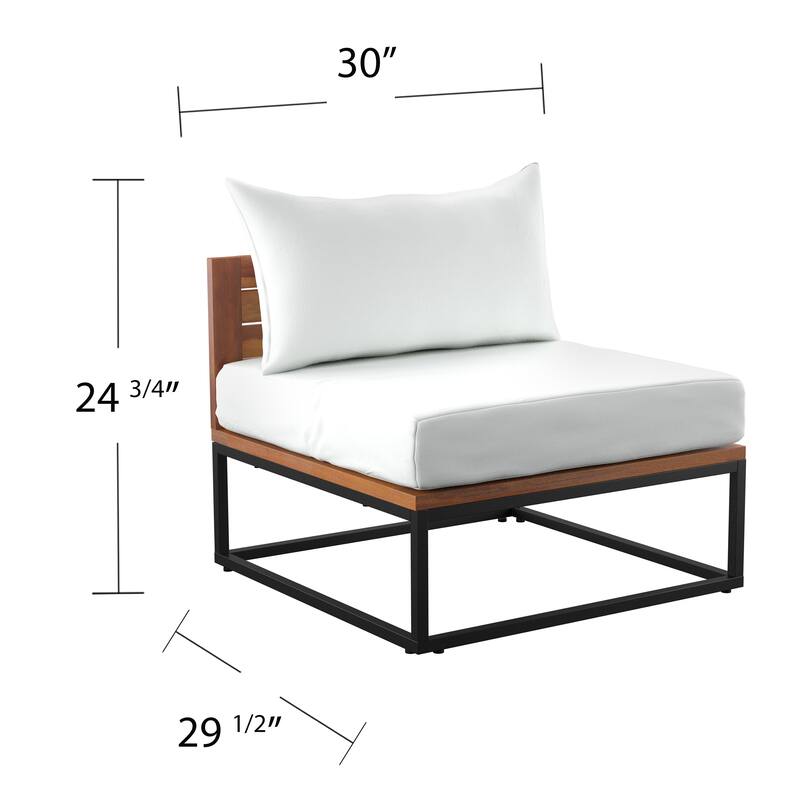SEI Furniture Tara 2-Piece Acacia Coffee Table and Lounge Chair Set with Deep Seating