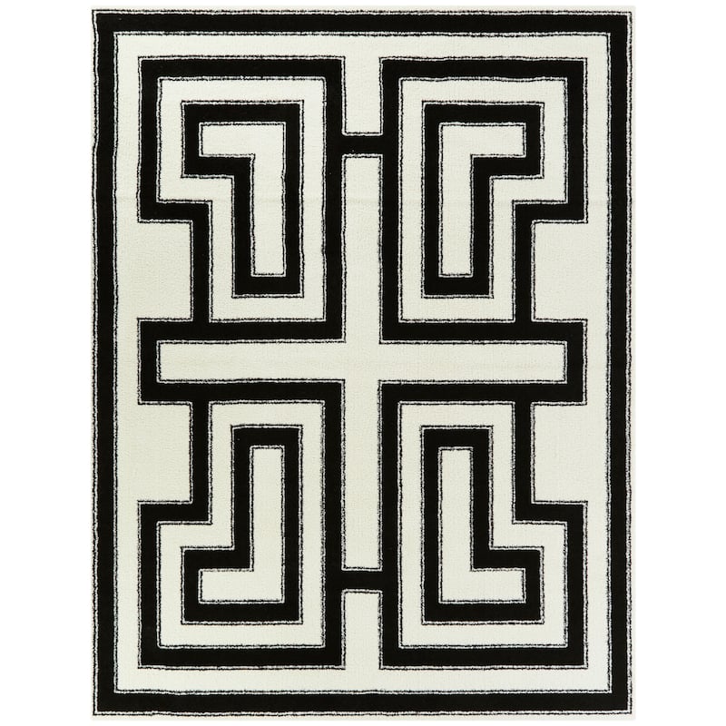 Vincent Art Deco Border Area Rug