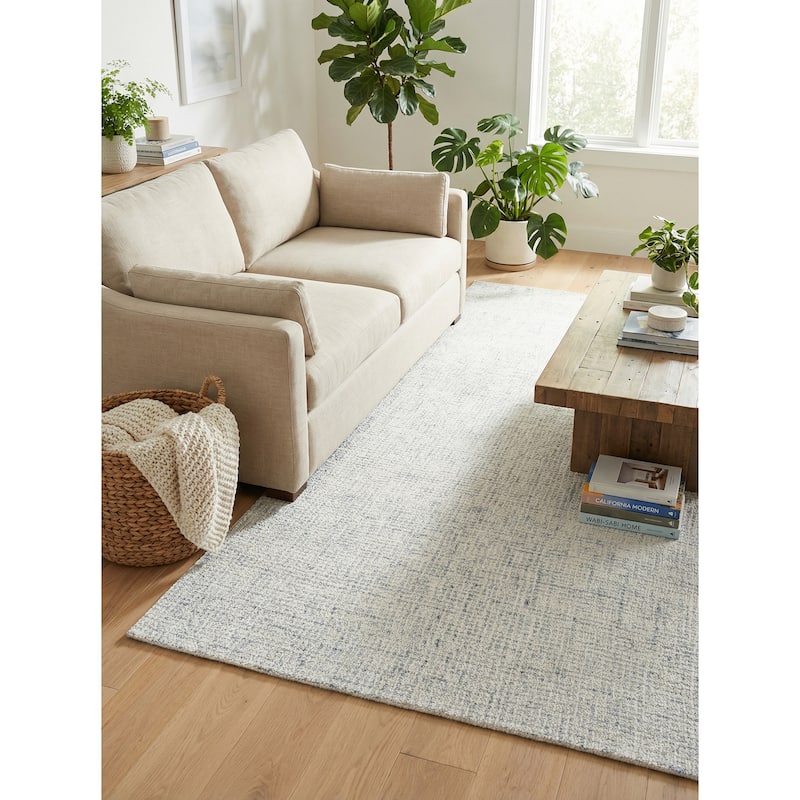 EXQUISITE RUGS Caprice Hand-tufted New Zealand Wool Blue/Ivory Area Rug.
