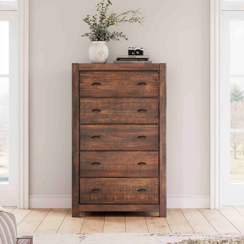 Grain Wood Furniture Montauk 5-drawer Solid Wood Chest