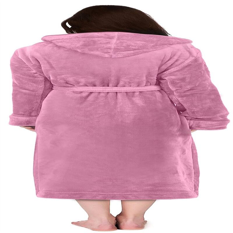 Women's Fleece Hooded Bathrobe Plush