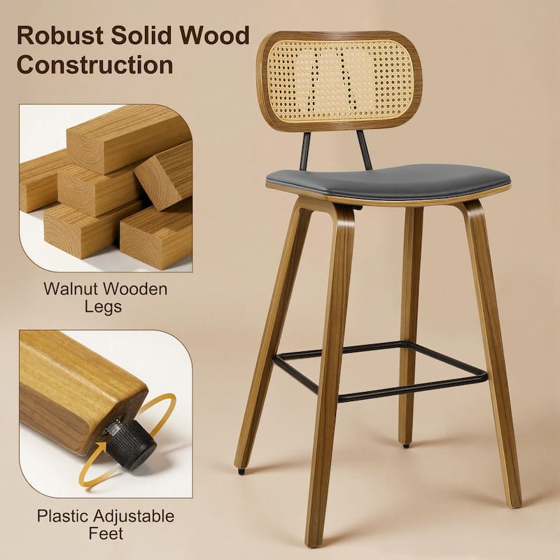 26-Inch Upholstered Counter/ Bar Stools Set of 2 or 3 - 35.1"H x 17.7"W x 19.5"D