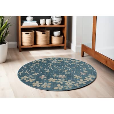 Fiso Power Loomed Geometric Stain Resistant Area Rug By HomeRoots - 63' X '63' X '0.5