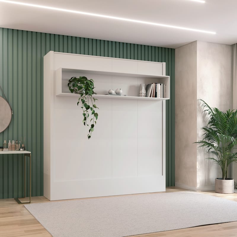 Easy-Lift King Murphy Wall Bed with Shelf