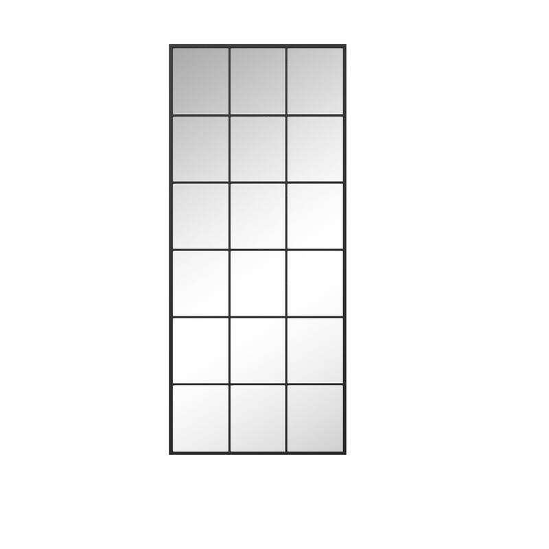 HomeRoots 69" Black Metal Framed Full Length Mirror - 29.87 in. x 69.17 in. x 1.06 in.