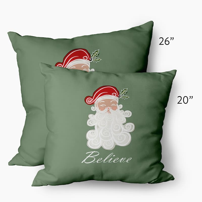 Believe in Santa Christmas Decorative Throw Pillow