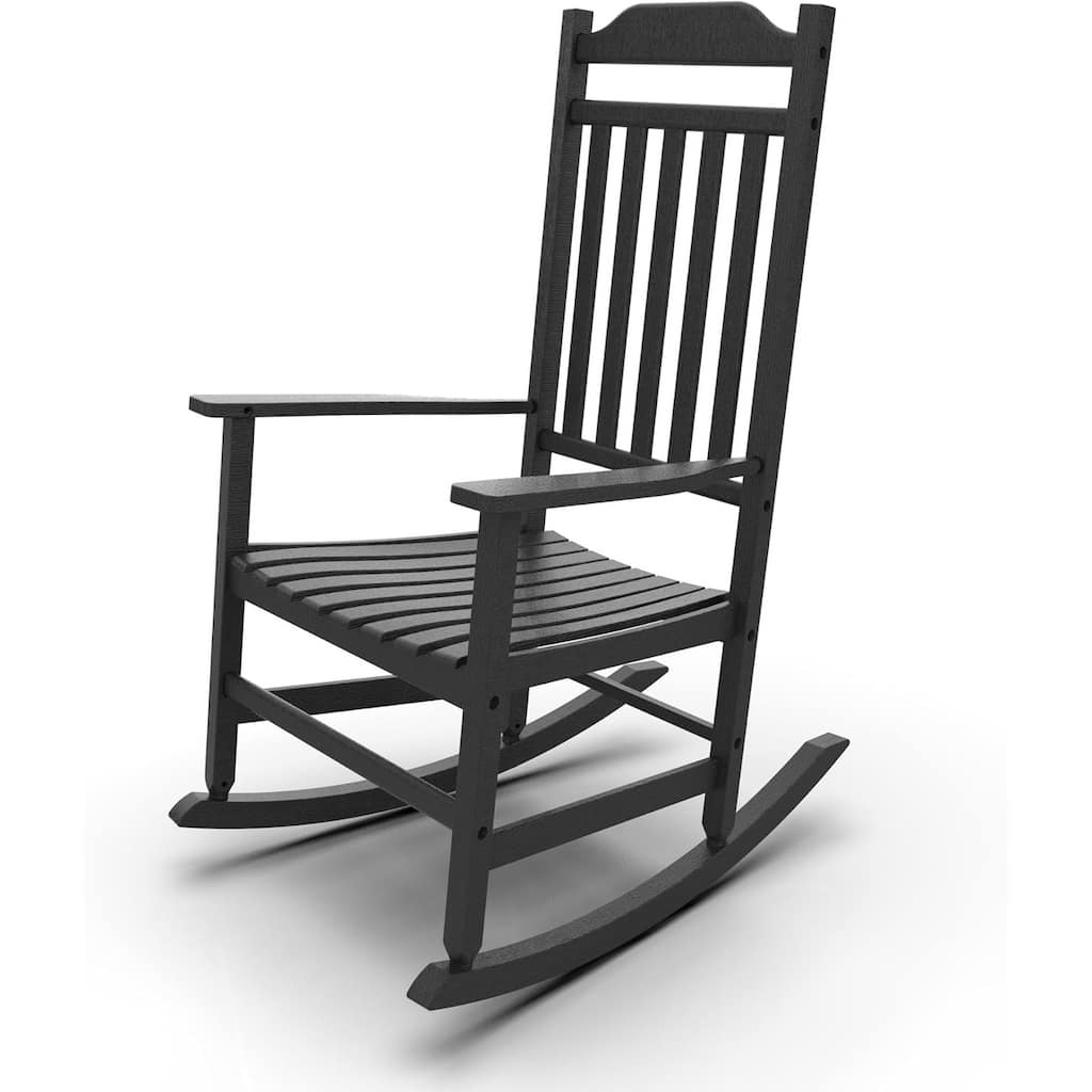 Rocking Chair, Resin Outdoor All-Weather Porch Rocker for Lawn and Garden