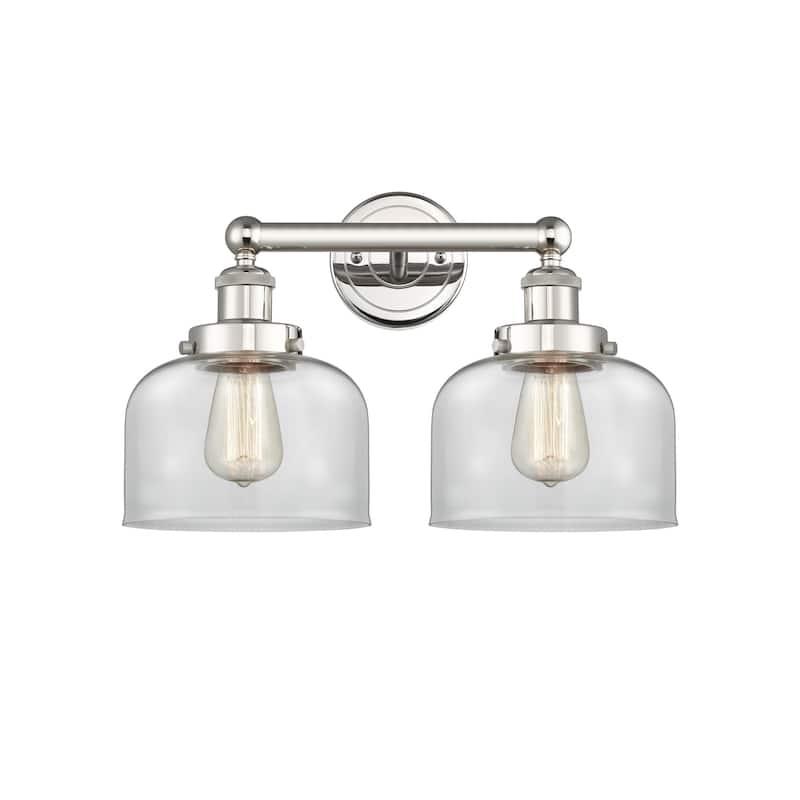 Innovations Lighting 616-2W-10-16-L Bell Vanity Bell 2 Light 16" Wide - Polished Nickel / Clear