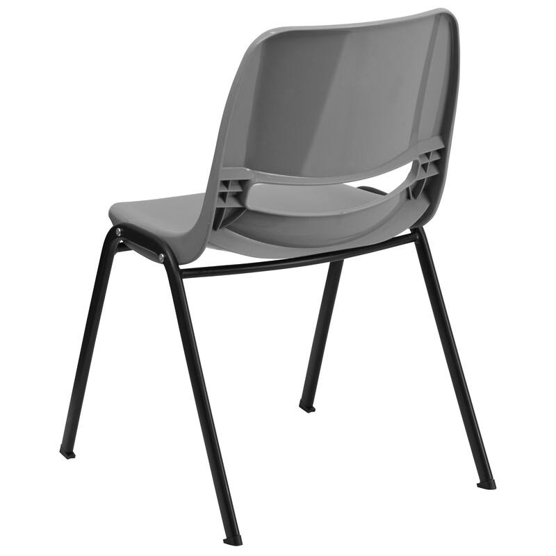 5 Pack 880 lb. Capacity Ergonomic Shell Stack Chair with Metal Frame - 23.5"D x 19.25"W x 32"H