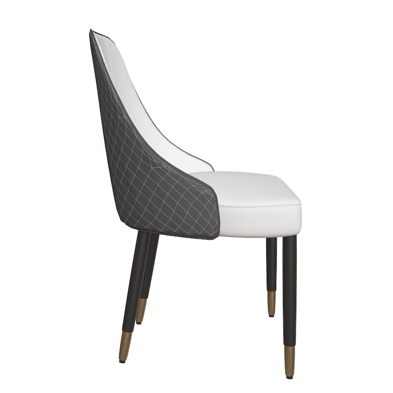 Allure Dining Chairs Fabtic/Leather Seat and Back in Oak Wood Set of 2