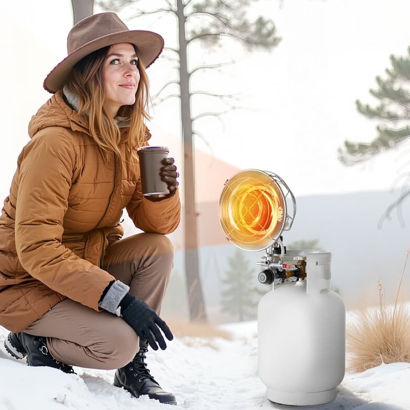 Portable Propane Heater with Rapid Heating and Trolley - 8.66 x 12.80 x 5.71 inches