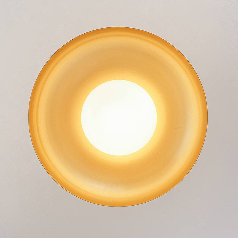 Scandinavian Iron Dome White Glass Dimmable LED Ceiling Light