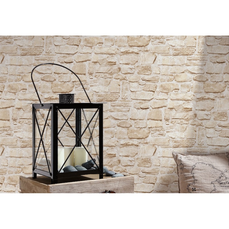 Galerie Wallcoverings Bricks and More Collection Stone Symphony Motif Matte Finish Vinyl on Non-woven Wallpaper Roll