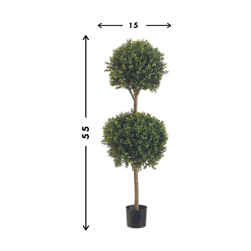 4.5 ft UV Rated Outdoor Boxwood Ball Topiary - Green