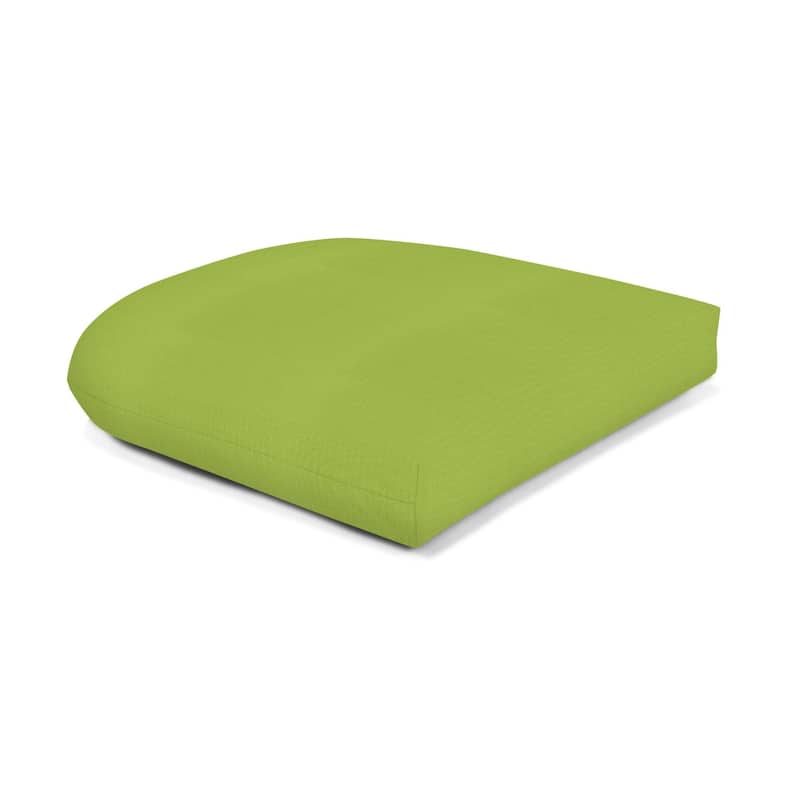 Sunbrella Solid Fabric 1-Piece Indoor/Outdoor Wicker Seat Pad, 18"W x 18"L