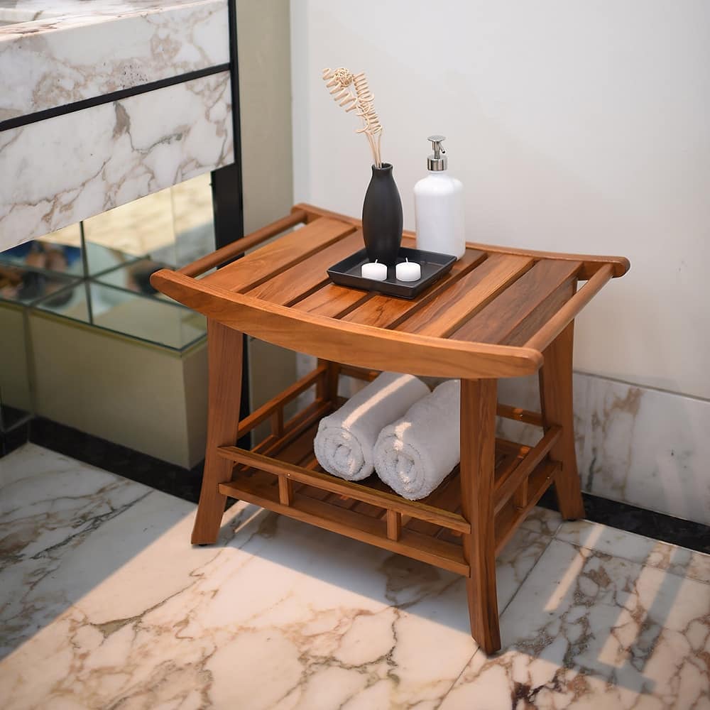 Cambridge Casual Estate Spa Teak Wood Shower Bench