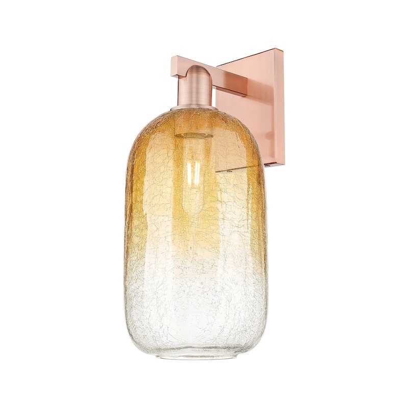 Innovations Lighting 716-1W-17-7 Brookhaven Cloche Sconce Brookhaven - Antique Copper / Amber