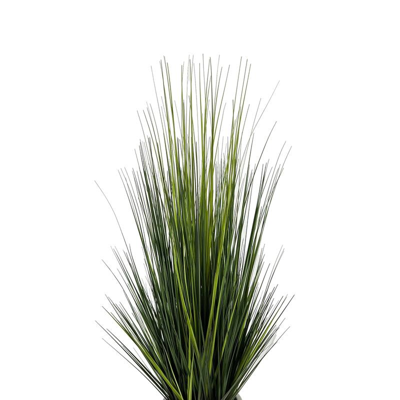 Faux 42" PVC Grass in Fishbowl Ceramic Vase