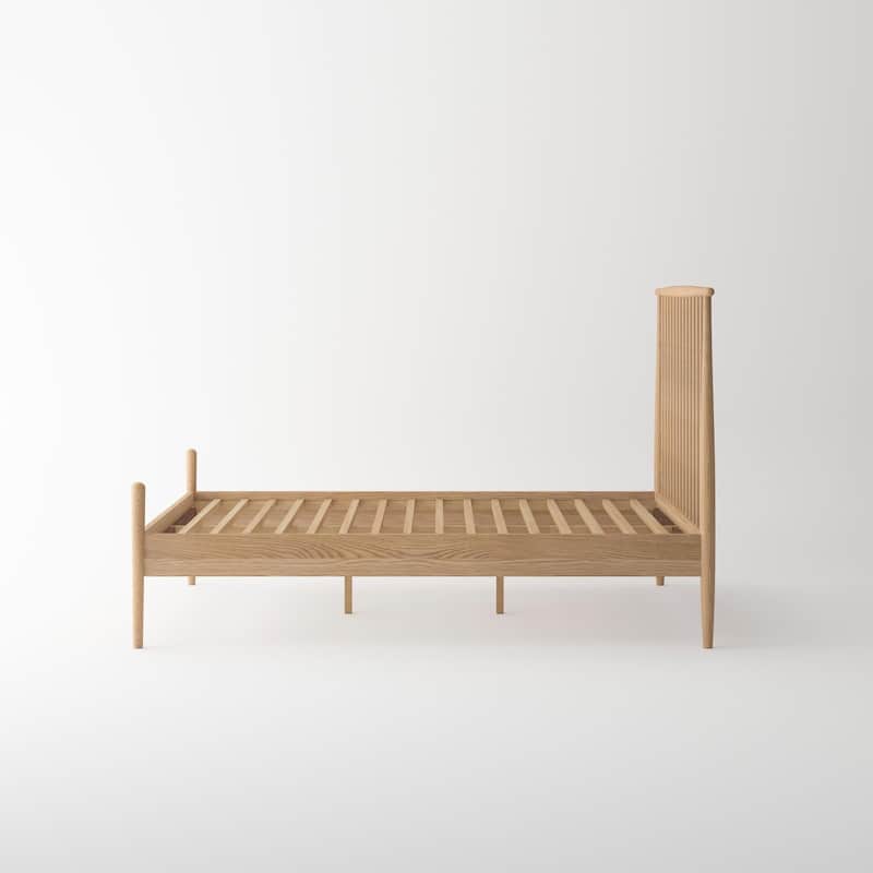 Isabella Mid Century Bed - Solid American White Oak