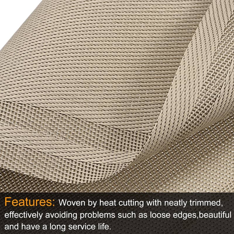 Place Mats, 450x300mm Table Mats Set of 6 PVC Washable Woven Placemat